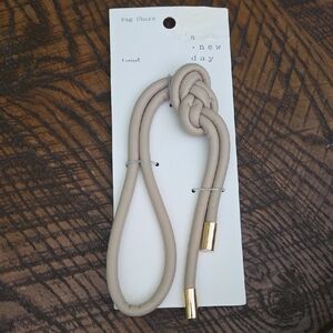 NWT Handbag Purse Charm Accessory Taupe with Gold Tips